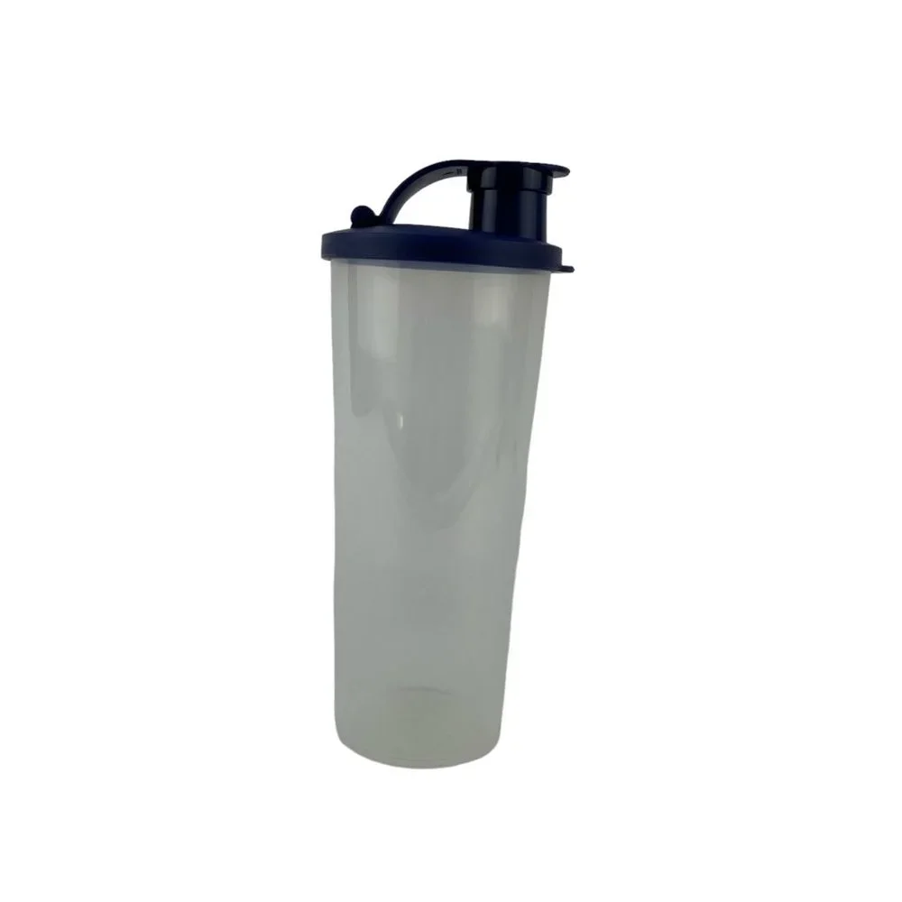 Tupperware Tumbler w/Flip Top‎ Seal #5107L Clear Blue 16 Ounce Cup